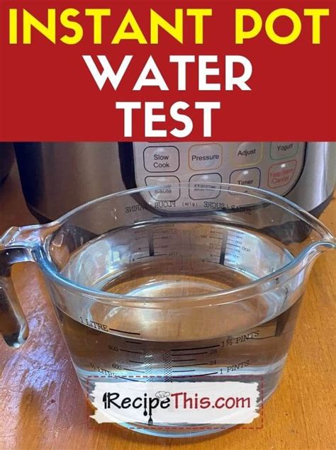 instant pot water test recipes